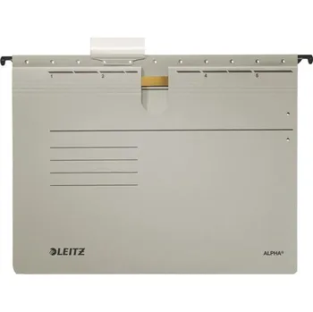 Karton PP Závěsné desky s rychlovazačem Leitz Alpha - šedé, 25 ks 359.454
