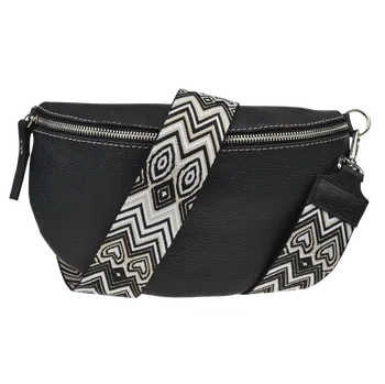 Kabelka NovaKabelka.cz Kožená italská crossbody kabelka Reni Grande Nera s přídavným popruhem XXV