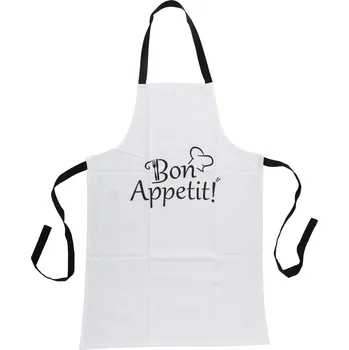 Kuchyňská zástěra H&L Kuchyňská zástěra Bon Apetit – bavlna, bílá