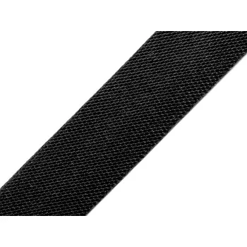 Šikmý proužek saténový šíře 15 mm zažehlený černá 1 m