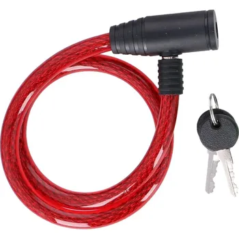 Zámek na kolo ZÁMEK NA KOLO DUNLOP SPIRÁLOVÝ NA KLÍČ 1.2x65CM - ČERVENÝ