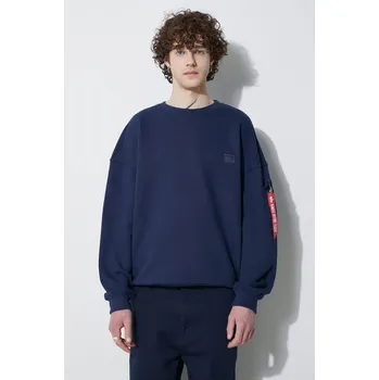 Pánská mikina Mikina Alpha Industries Essentials RL pánská, tmavomodrá barva, hladká, 146303, XL, 59X