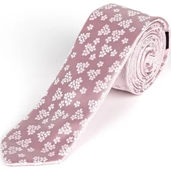 Kravata Kravata pánská AMJ úzká vzorovaná KI1115, růžová