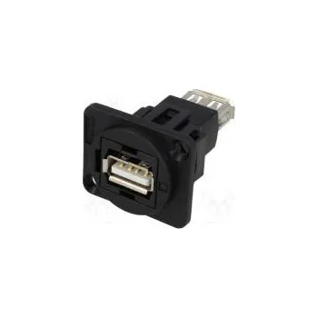 Elektrická zásuvka Spojka USB A zásuvka,z obou stran FT V USB 2.0 plast 19x24mm