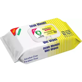 Vlhčený ubrousek Riano Detox vlhčené antibakteriální ubrousky, žluté, 60ks