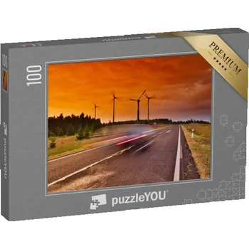Puzzle puzzle 100 dílků „Větrné elektrárny, Krušné hory, Česká republika“