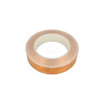 Páska elektricky vodivá W 25mm L 33m Thk 0,066mm měď 4,4N/cm