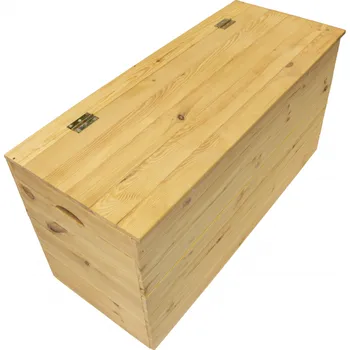 Úložný box Dřevěná truhla s víkem 200L 100x40x50 cm