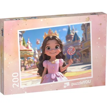 Puzzle puzzle 200 dílků „Princezna s lízátkem v Zemi mléka a medu“