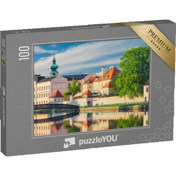 Puzzle puzzle 100 dílků „Západ slunce: Pohled na České Budějovice, Česká republika“