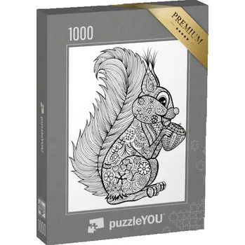 Puzzle puzzle „puzzleOMALOVÁNKY: Veverka s ořechem“