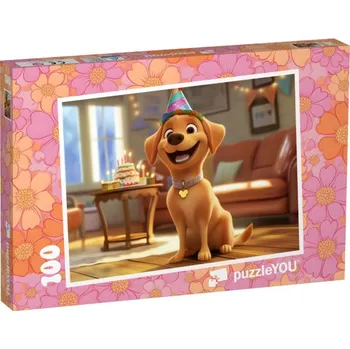 Puzzle puzzle 100 dílků „Všechno nejlepší k narozeninám od psího kamaráda“