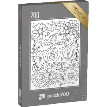 Puzzle puzzle 200 dílků „puzzleOMALOVÁNKY: Best mom ever“