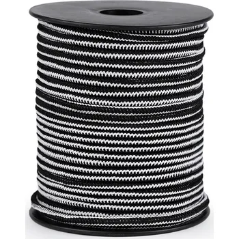 Textilní guma Kulatá pruženka Ø2,5 mm připomínající zip bílá 25 m