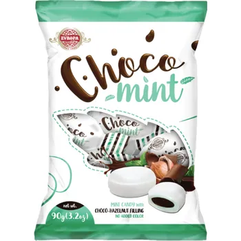 Bonbon Furé Choco mint 90 g mentolové s čokoládovu a oříškovou náplní (Plněné bonbóny s mentolovou příchutí a náplní)