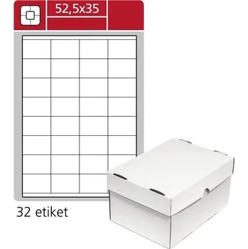 Samolepící etiketa SK Label Univerzální etikety Samp;K Label - bílé, 52, 5x35 mm, 32000 ks