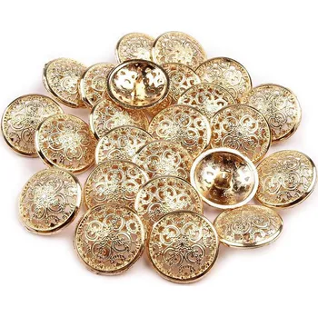 Knoflík Kovový knoflík filigrán velikost 34", 36" zlatá 25 ks