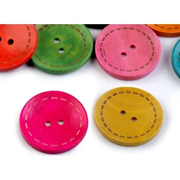 Knoflík Dřevěný dekorační knoflík mix barev 20 ks