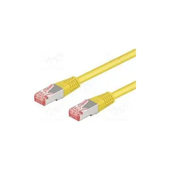 Síťový kabel Patch cord S/FTP 6a lanko Cu LSZH žlutá 0,5m 27AWG