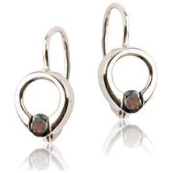 Náušnice Stříbrné naušnice přírodní granát - VE 43