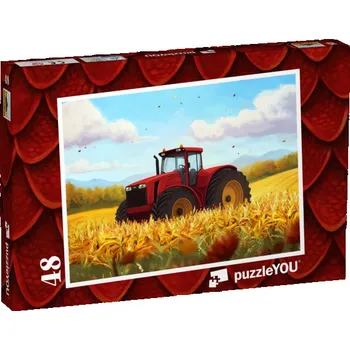 Puzzle puzzle „Traktor sklízí pole“