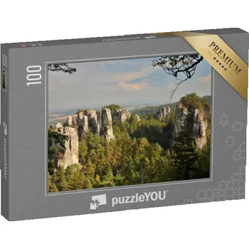 Puzzle puzzle 100 dílků „Výhled na skály, Český ráj, Česká republika“