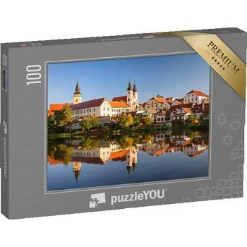 Puzzle puzzle 100 dílků „Pohled na Telč přes rybník, Česká republika“