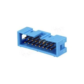 Elektronická součástka Socket IDC male PIN 16 straight THT gold-plated 2.54mm blue