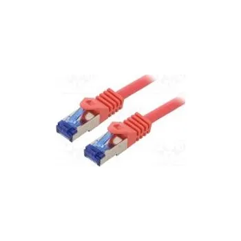 Síťový kabel Patch cord S/FTP 6a lanko Cu LSZH červená 0,5m 26AWG