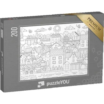Puzzle puzzle 200 dílků „puzzleOMALOVÁNKY: Útulná krajina města“