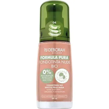 Dekorativní kosmetika Deborah Milano Formula Pura make-up s Aloe Vera a vitaminem C Nude BIO, 04 Amber, 30ml