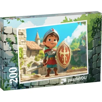 Puzzle puzzle 200 dílků „Statečný rytíř předvádí svůj štít“