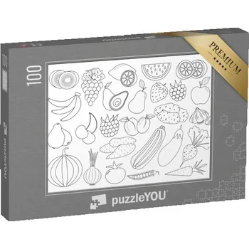 Puzzle puzzle 100 dílků „puzzleOMALOVÁNKY: Ovoce a zelenina“