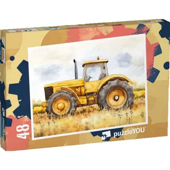 Puzzle puzzle 48 dílků „Nejsilnější traktor ve vesnici“