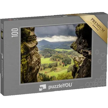 Puzzle puzzle 100 dílků „Výhled mezi skalami, České Švýcarsko, Česká republika“