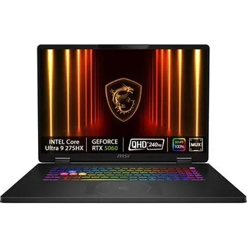 Notebook MSI Crosshair 18 HX AI A2XWFKG-027CZ Core Ultra 9 275HX 32GB 2TB RTX 5060, 8GB 18" QHD+ IPS,240Hz Win11 home černá