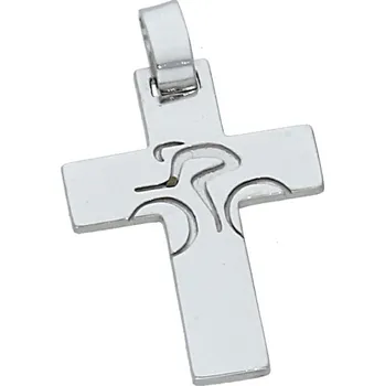 Přívěsek Goldstore Stříbrný přívěsek křížek s rytinou Varianta: stříbrný přívěs