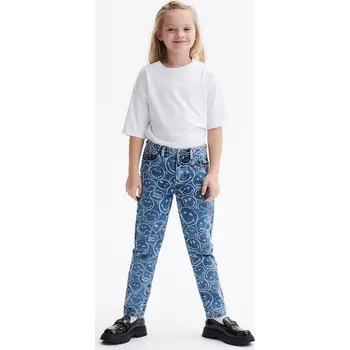 Dětská móda Reserved - Džíny boyfriend SmileyWorld® - modrá - 3846S-55J - 3846S-55J-134