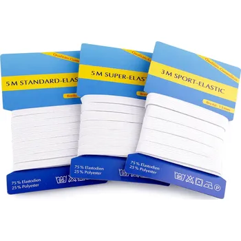 Textilie Prádlová pruženka na kartě šíře 6; 8; 13 mm sada bílá 1 sada