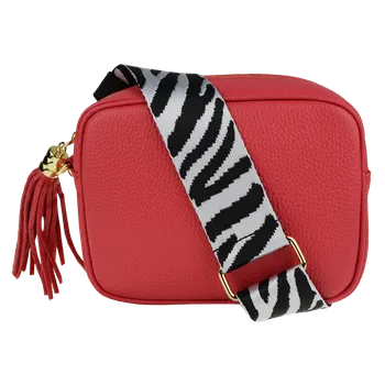 NovaKabelka.cz Kožená italská crossbody kabelka Bala Rosa s přídavným popruhem