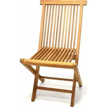 Pevná venkovní židle skládací, masiv- týkové dřevo, bez područek