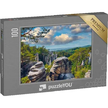 Puzzle puzzle 100 dílků „Prachovské skály, skalní útvar v Českém ráji, Česká republika“