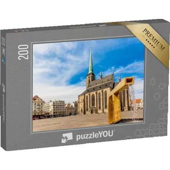 Puzzle puzzle 200 dílků „Katedrála sv. Bartoloměje na náměstí v Plzni, Česká republika“