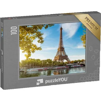 Puzzle puzzle 100 dílků „Eiffelova věž a Saine, Paříž, Francie“