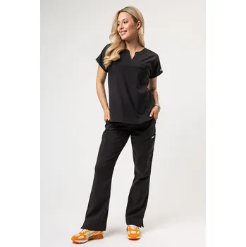 Dámský overall Dámská lékařská souprava Maevn Momentum (halenka Dolman, kalhoty Flare Leg) černá