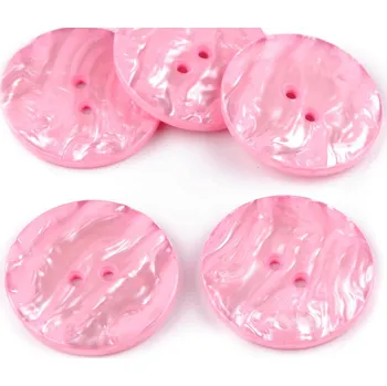Knoflík Knoflík perleťový velikost 60" růžová 5 ks