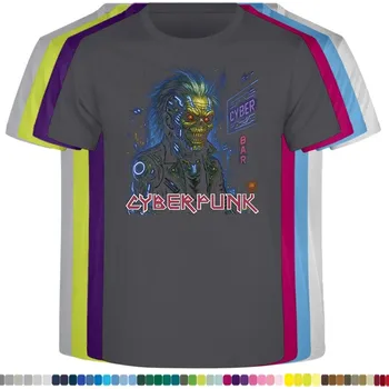 panske-levne-bavlnene-tricko-digi-potisk-cyber-punk-zombie Barva: Light graphite - světle grafitová, velikost: 4XL