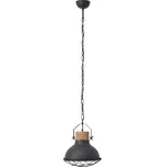 Brilliant 93571/86 EMMA - Závěsný lustr v průmyslovém stylu v černé barvě 1 x E27, Ø 33cm (Závěsný industriální lustr s mřížkou)