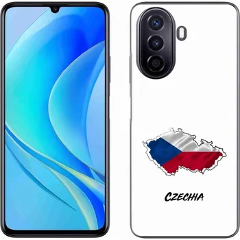 Pouzdro na mobilní telefon Gelový kryt mmCase na Huawei Nova Y70 - Czechia bílé pozadí