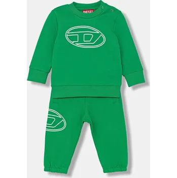 Bavlněná tepláková souprava pro miminka Diesel STIMOTYB-SET OVERALLS K00716 zelená 76X, vel. 83